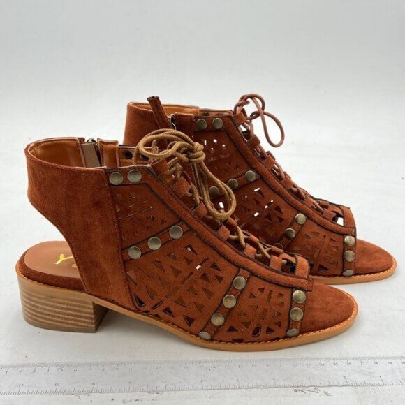 YDN Brown Lace-Up Sandals - Picture 4 of 8